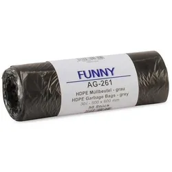 Plock GmbH Müllbeutel Funny - 1000 Abfallbeutel – 500 x 600 mm - grau - 30 L