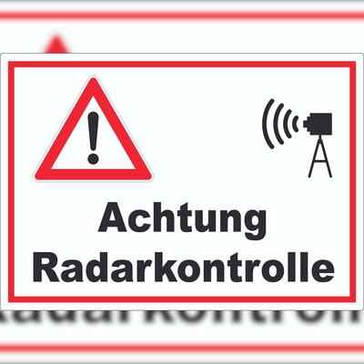 HB-Druck Achtung Radarkontrolle Auto und Kamera Aufkleber A0 (841x1189mm)