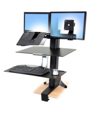 Ergotron WorkFit-S Dual, für 2 LCD-Monitore, mit Arbeitsfläche, Tragkraft bis 11,3 kg