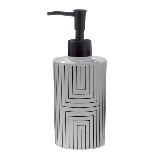 Spirella Grafische zeepdispenser met pomp, wit, keramiek