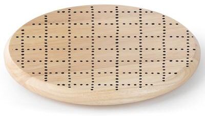 CounterArt "Dot Check Round Wood Lazy Susan Turntable 14"" Diameter for Serving Kitchen Organization Condiment Caddy"
