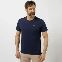 AMINATI® Herren-Shirt, 1/2-Arm Rundhalsausschnitt Seitenschlitze Stickerei