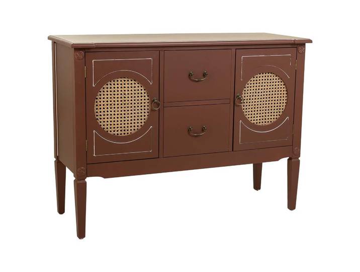 Wanderlust Sideboard Sideboard aus Holz und Rattan braun, 106x40x78 cm, Braun, 106x78x40 cm, Kleinmöbel, Kommoden, Sideboards