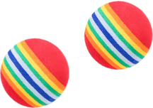 Inspire Curations Rainbow EVA Rattle Ball Toy Interactive Chew & Play Ball For Cats & Dogs 2pcs