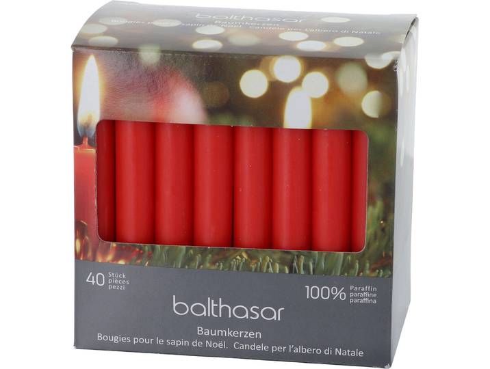 Weihnachtsbaumkerzen Basic rot Paraffin H 100 D 13 cm 1.5 hr
