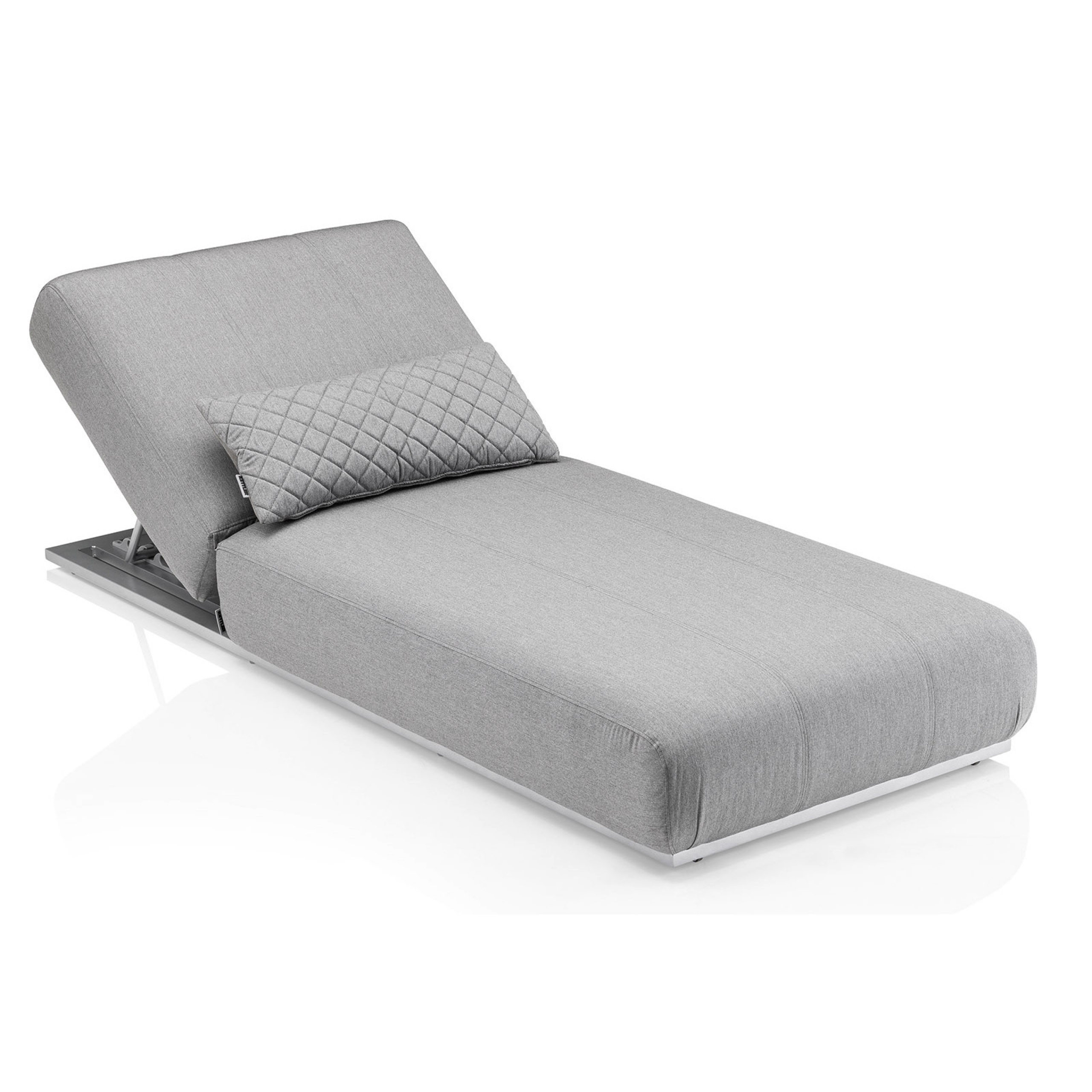 KETTLER Ego Sonnenliege, silber/ flanelle Aluminium/Sunbrella