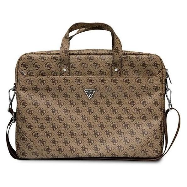 Guess Torba GUCB15P4TW 16" brązowy/ brown Saffiano 4G Triangle Logo (GUE002442)