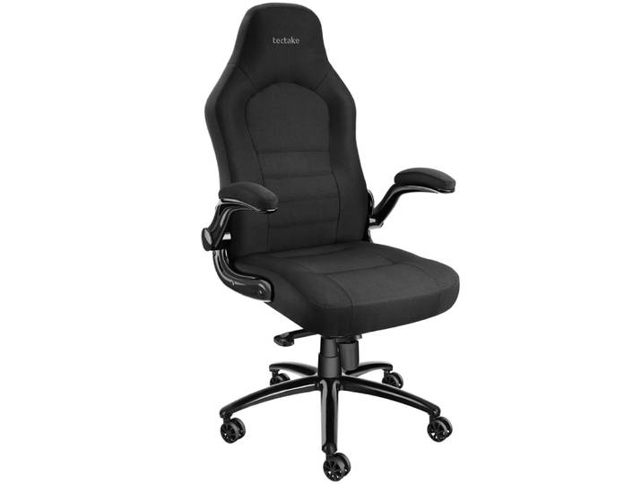 Chaise de bureau ergonomique tissu noir 70x67x131cm