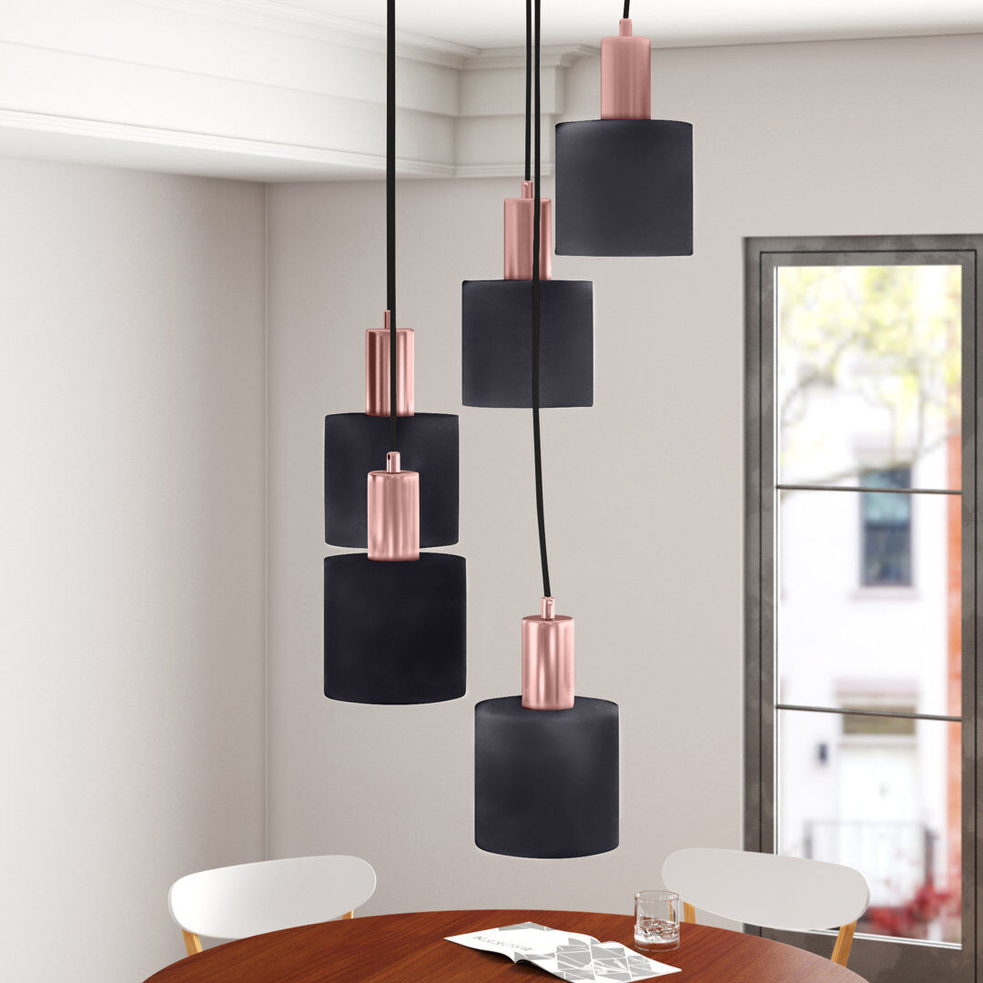 Norden Home Abel 5 - Light Cluster Pendant Antique/Black 12.5cm H X 27cm W X 27cm D