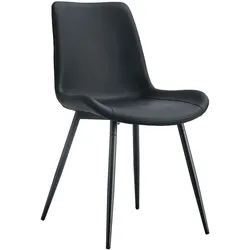 STILVORA Esszimmerstuhl PU-Kunstleder Schwarz mit Metallgestell, ergonomisch, 120 kg