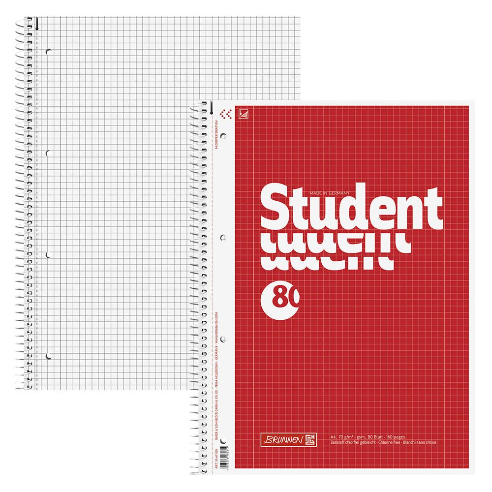 BRUNNEN Collegeblock Student DIN A4 kariert 1069928