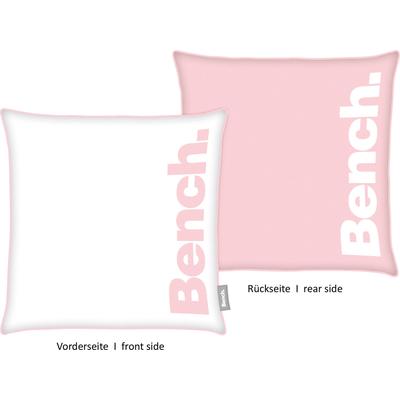Dekokissen BENCH. "Bench", rosa (rosa, bedruckt), B:50cm L:50cm, Polyester, Dekokissen_Sitzkissen_Kissenhüllen, Kissenhülle mit Wendemotiv und Rundum-Paspel