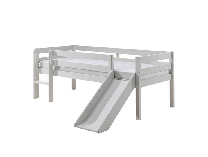 Lit mi-hauteur 90x200 toboggan sommier inclus Vipack Pino Blanc