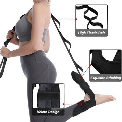 Multicon Wholesale Hub Muscle Relaxation Yoga, Fitness Band Leg Stretcher, Flexibility Strap, Open Back, Plantar Fasciitis Rehabilitation black