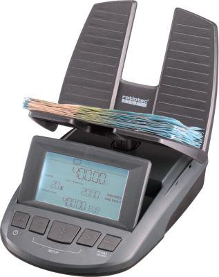 Geldwaage ratiotec® RS 2000, für Münzen & Banknoten, Währungsoptionen EUR/GBP/CHF, USB-Anschluss, Wechselgeld, L 190 x B 130 x H 148 mm, anthrazit