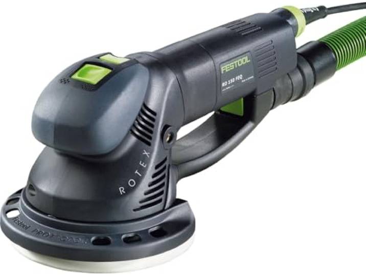 Festool RO 150 FEQ Rotex Getriebe-Exzenterschleifer - 720 W Schleifgerät Multi-Jetstream 2 Teller, 150 mm Durchmesser, 5 mm Schleifhub, FastFix Werkzeugwechsel und Protector für Kanten