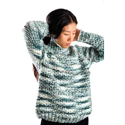 Fuza Wool of Denmark Damen Butterfly HN Wollpullover - S/M - multi ocean