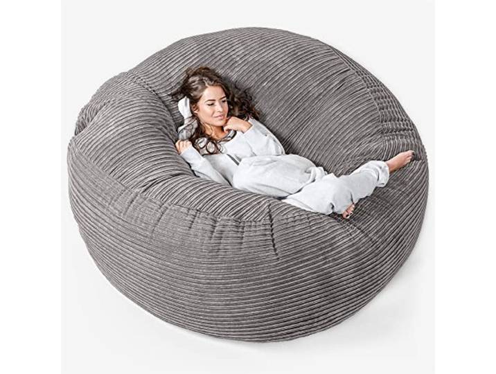 Lounge Pug, 'Mega-Mammoth' Sofa Sitzsack XXL, Schlafsofa, Cord Schiefergrau