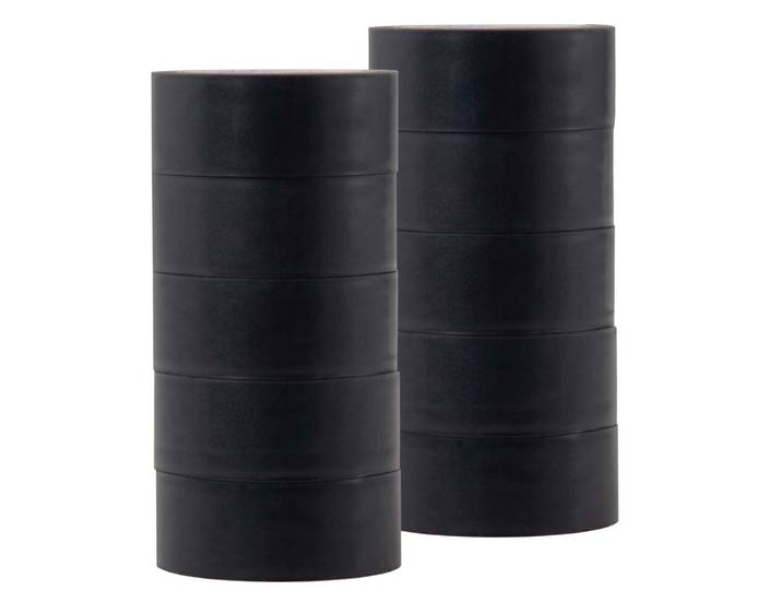 10 Rollen PVC-Klebeband schwarz, 4.5 m x 18 mm