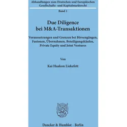 Due Diligence bei M&A-Transaktionen, Fachbücher von Kai H. Liekefett