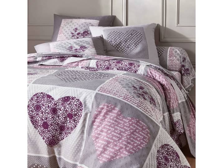 Linge de lit Lovely en flanelle imprimé coeurs - Blancheporte