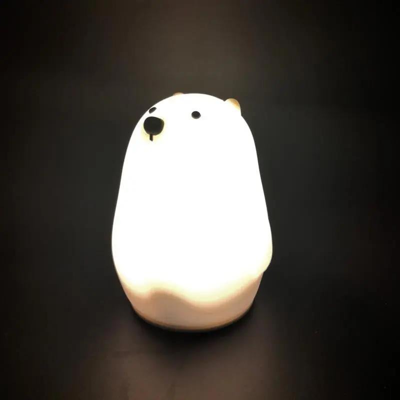 Puckator LED-nachtlamp met kleurverandering ijsbeer met USB-aansluiting