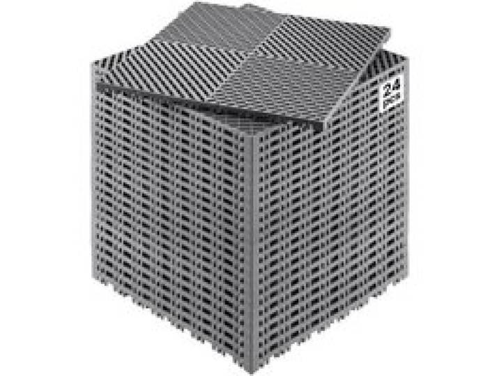 VEVOR Tapis de drainage emboîtable, 415x415 mm, dalles de sol de drainage modulaire emboîtable, 24 pcs, coussin de sol à épisser en PP antidérapant gris, tapis de douche, pour garage, jardin, cuisine