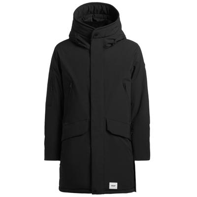 Wintermantel KHUJO "KADEN", Herren, Gr. XL, schwarz, Web, Obermaterial: 100% Polyester. Futter: 100% Polyester. Wattierung: 100% Polyester, unifarben, Po-bedeckend, Mäntel Wintermantel, abnehmbare Rucksackträger in der Innenseite