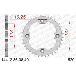 Afam, Motorrad Zubehör, 2026/06 KETTENRAD 4509 36 SUZUKI LTR 450 '06-'10 (KETTE 520) (JTR1760.36)