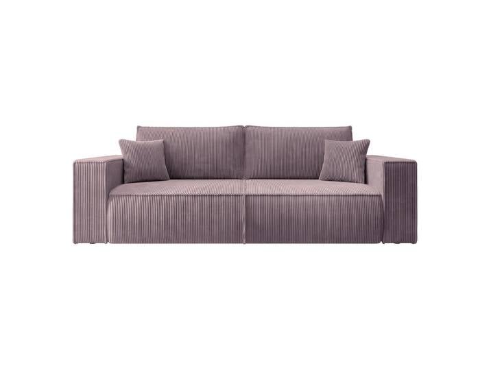 Dreisitziges ausklappbares Sofa Farese mit Stauraum, rosa Cord