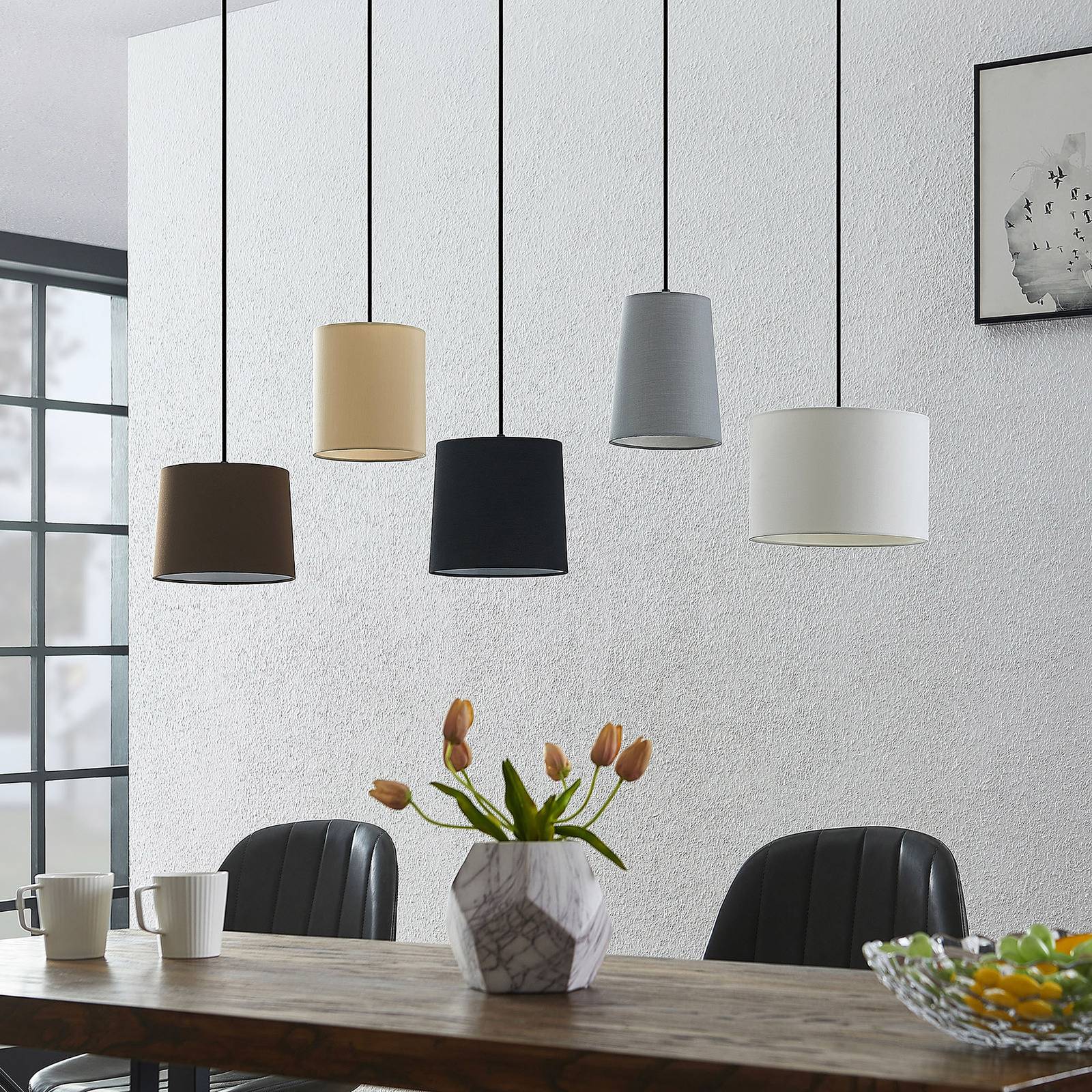 Hängelampe Amilia Lindby, dimmbar, Holz hell, für Wohn- / Esszimmer, Holz, Modern, Pendelleuchte