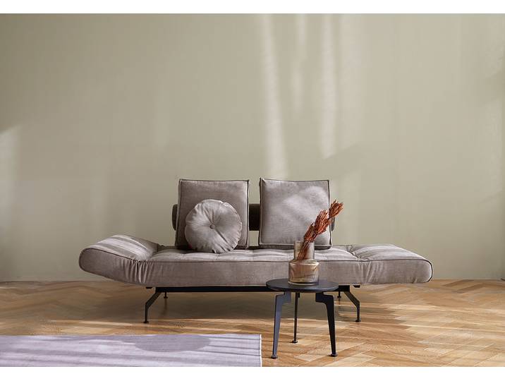Schlafsofa Laser Legs Webstoff Beige Cordstoff Cordufine 178 x 83 x 93cm mit Schlaffunktion Modern
