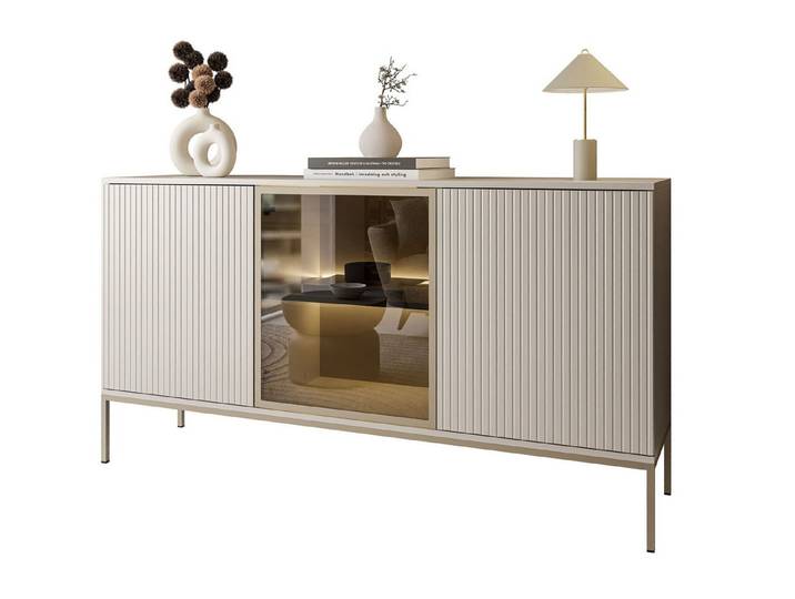 Lookway Kommode ECLIPSE K154 Kaschmir mit Beleuchtung, 154x39x83 cm