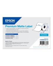 Epson Premium Matt permanenter Acrylklebstoff Rolle 10,2 cm x 60 m 8 Rollen Endlosetiketten für ColorWorks CW-C6000Ae CW-C6500Ae CW-C6500Pe TM-C7500 TM-C7500G (C33S045741)