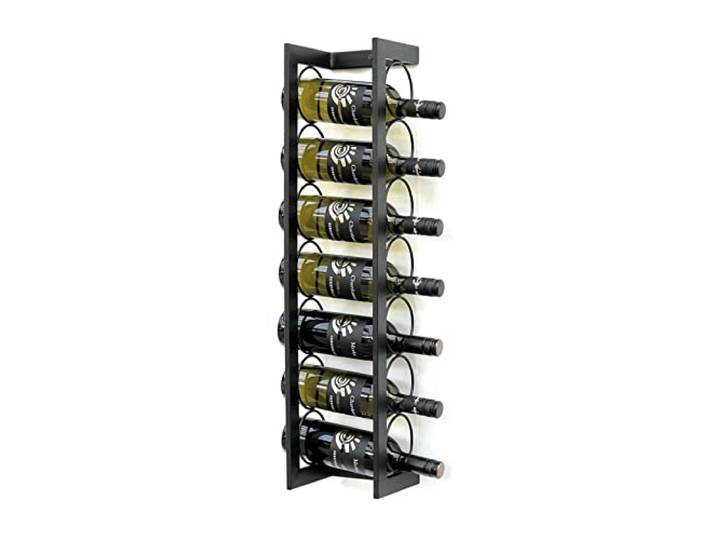 DanDiBo Weinregal Metall Wand 75 cm Schwarz Flaschenregal Kantate Flaschenhalter Wandmontage Modern Wandhalter Wandregal für 7 Flaschen