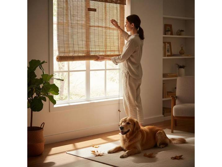 Store enrouleur en bambou 140x220 cm Marron