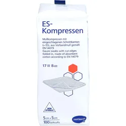 Es-Kompressen Unsteril 5x5cm 8 Fach 100 ST