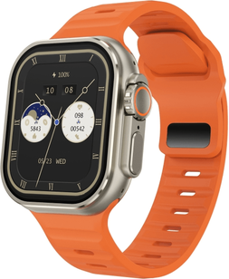 CaseAndConnect IW9 Ultra AMOLED Bluetooth Calling Smartwatch With Health Monitoring And NFC orange Gold