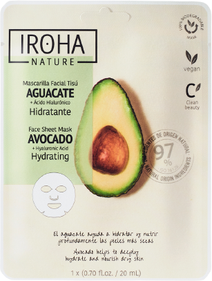 Iroha Nature Avocado + Hyaluronic Acid Moisturizing Mask 20 ml