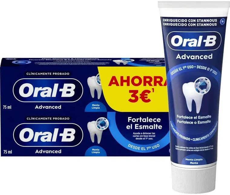 Oral-B Pack Advanced Fortalece el Esmalte Pasta Dental 2x75 ml