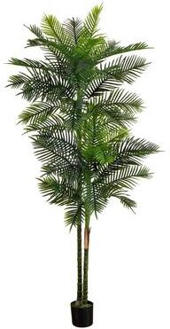 Nearly Natural 9' UV Resistant Double Robellini Palm Tree (Indoor/Outdoor) - Green