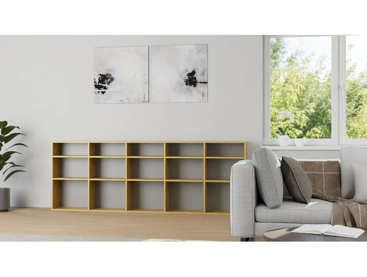 Bibliothèque basse sur mesure Chêne Naturel huilé