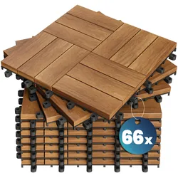 Casaria 66x Holzfliesen Akazie Mosaik 30x30cm