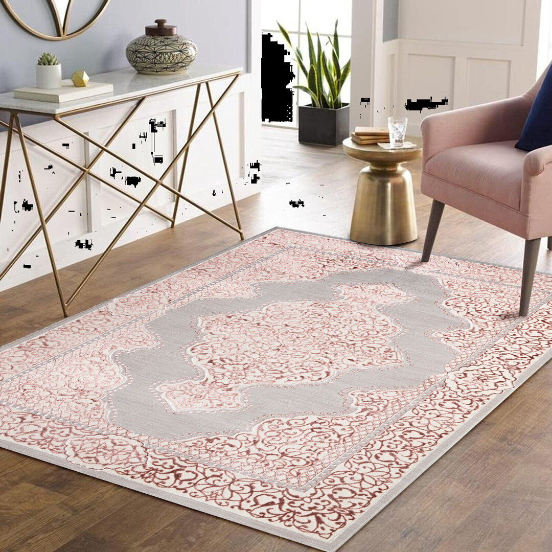 Latitude Vive Brecklin Abstract Berber Area Rug Pink Rectangle 120 x 170cm