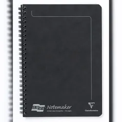 Clairefontaine 10x Europa Notemaker, Doppelspiralheft A5, 60 Blatt liniert abtrennbar - Schwarz 4852Z