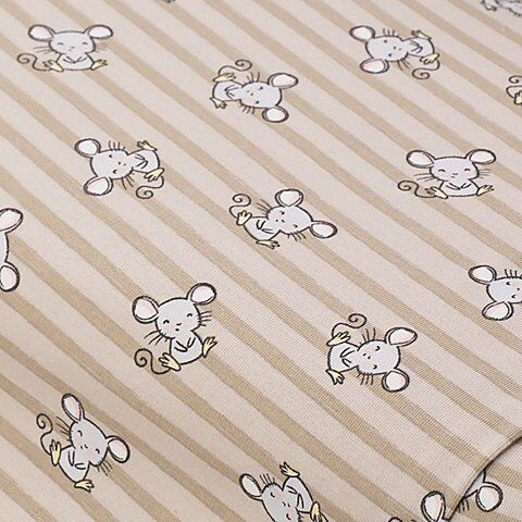 Baumwoll-Jersey "Kleine Maus" mit Elasthan, taupe-color