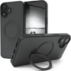 EAZY CASE Case MagSafe Rotation Ring für iPhone 16 Plus (Apple iPhone 16 Plus), Smartphone Hülle, Schwarz
