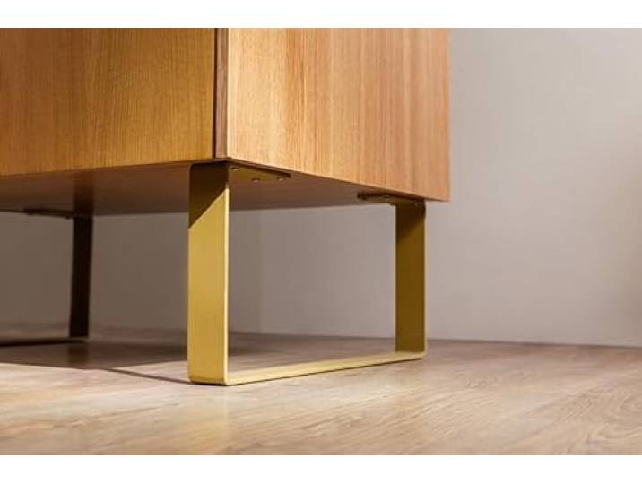 Möbelfüße aus Metall, Set à 2 Stück – Industrielle Tisch- und Bankbeine für Konsole, Sideboard, Sofagestell – Schwer entflammbare Stahl-DIY-Füße in 6 Farben, einfache Montage (Chrom, H15cm x W35cm)