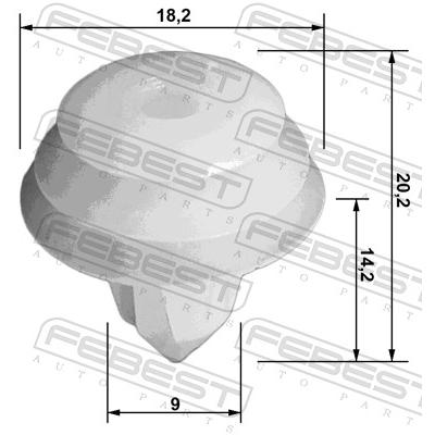 FEBEST Halteclip, Türverkleidung 88570068 für GM Subaru GEELY HONDA MAZDA MITSUBISHI Suzuki TOYOTA CHERY
