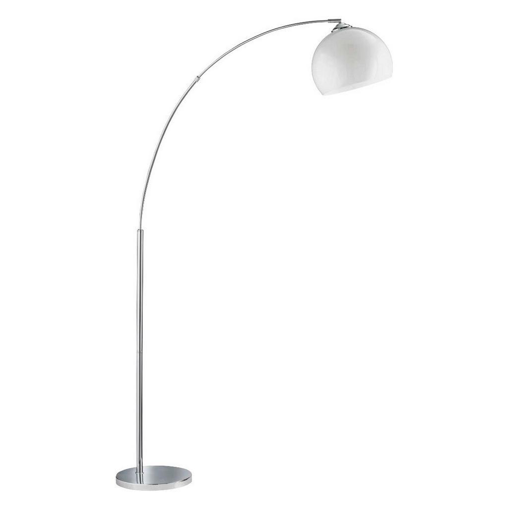 Bogenleuchte , Chromfarben , Metall, Kunststoff , 110x180x25 cm , Fussschalter , Lampen & Leuchten, Innenbeleuchtung, Stehlampen, Stehlampen